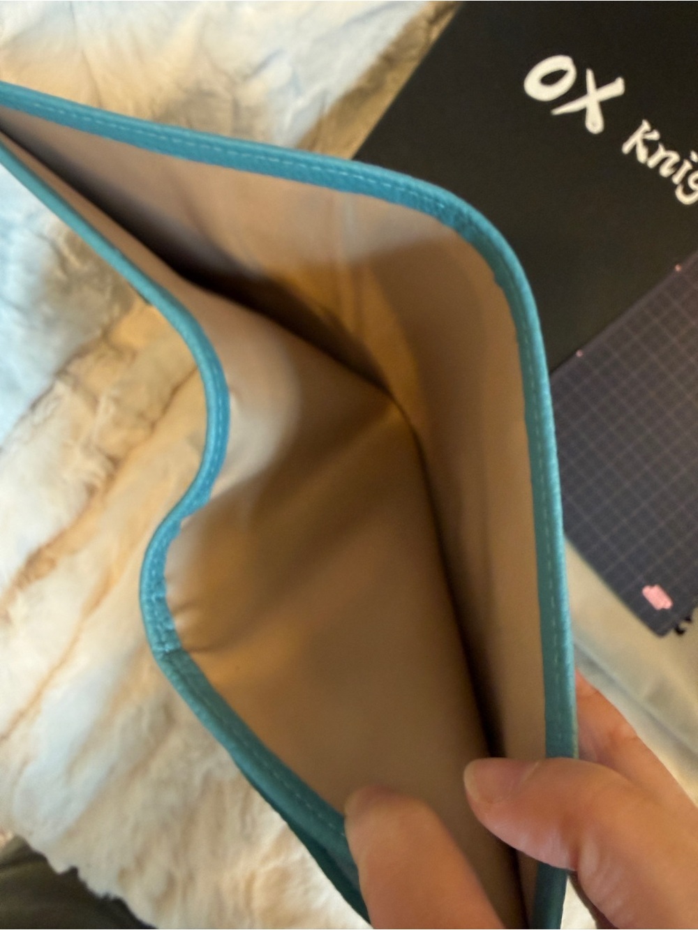 OX Knight teal pebbled leather A6 notebook cover - Picture 5 of 8